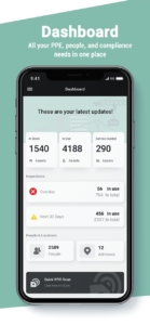 Dashboard der Fall Protection Grid Asset Manager App