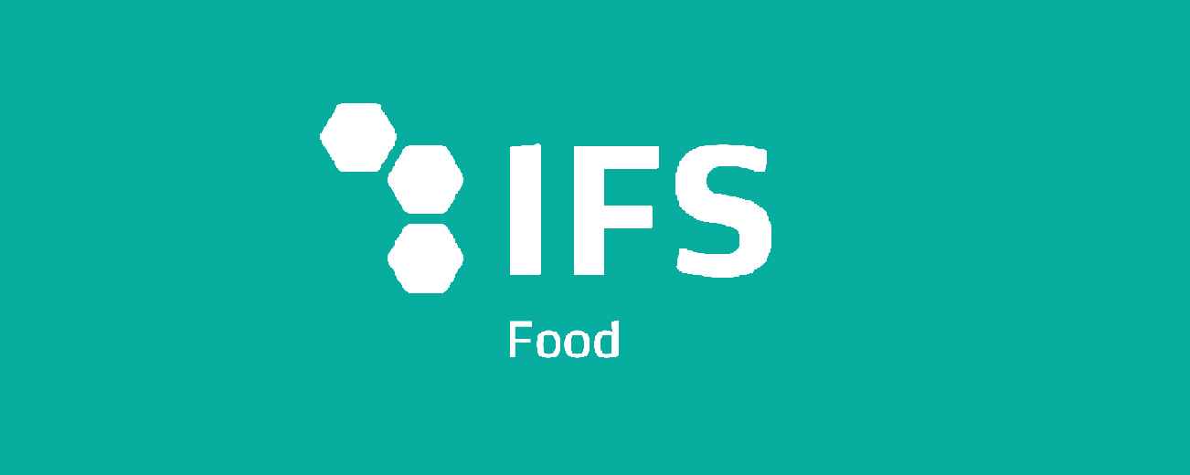 IFS Food Logo auf türkis-grünem Hintergrund